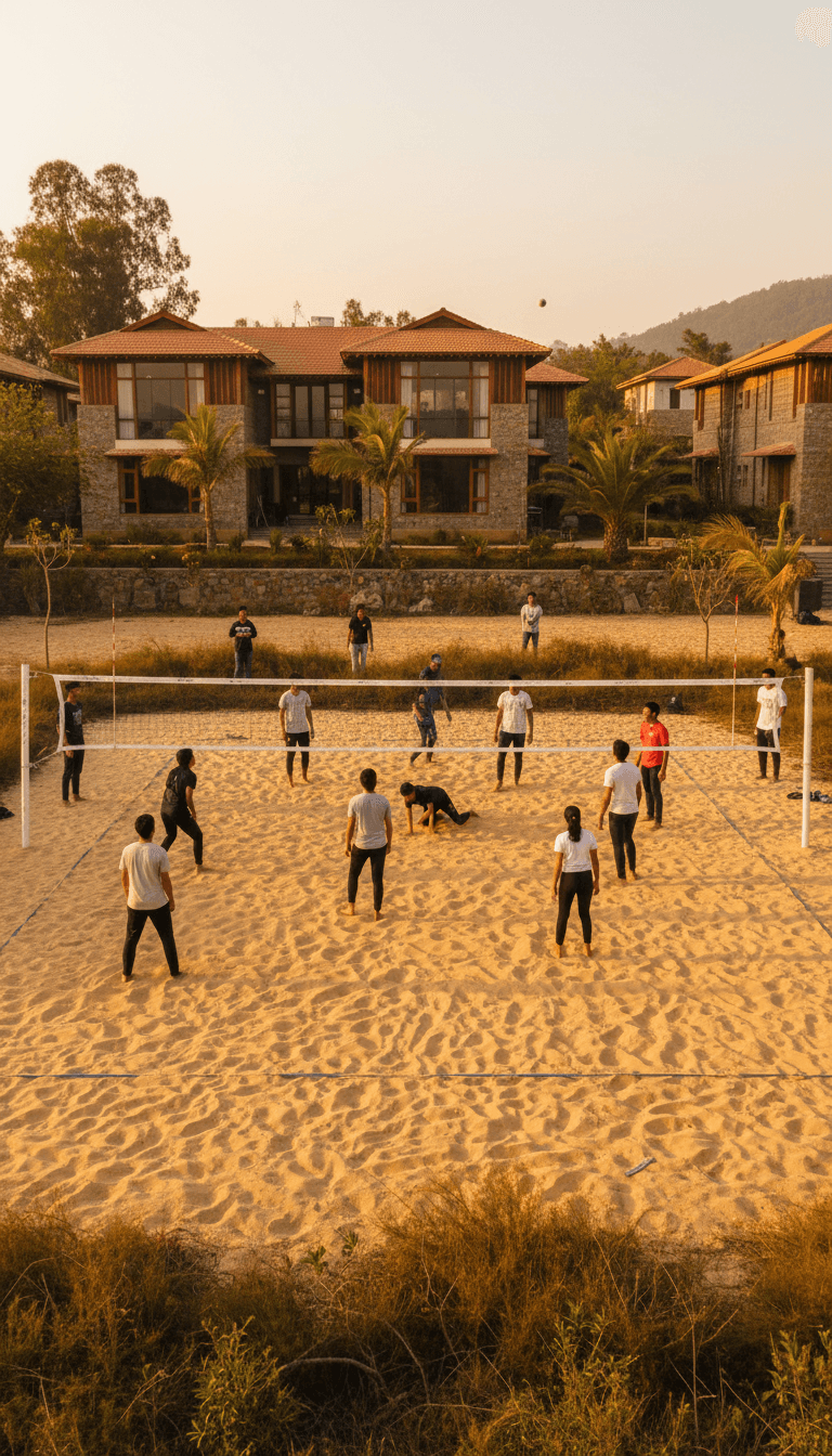 Sand volleyball court